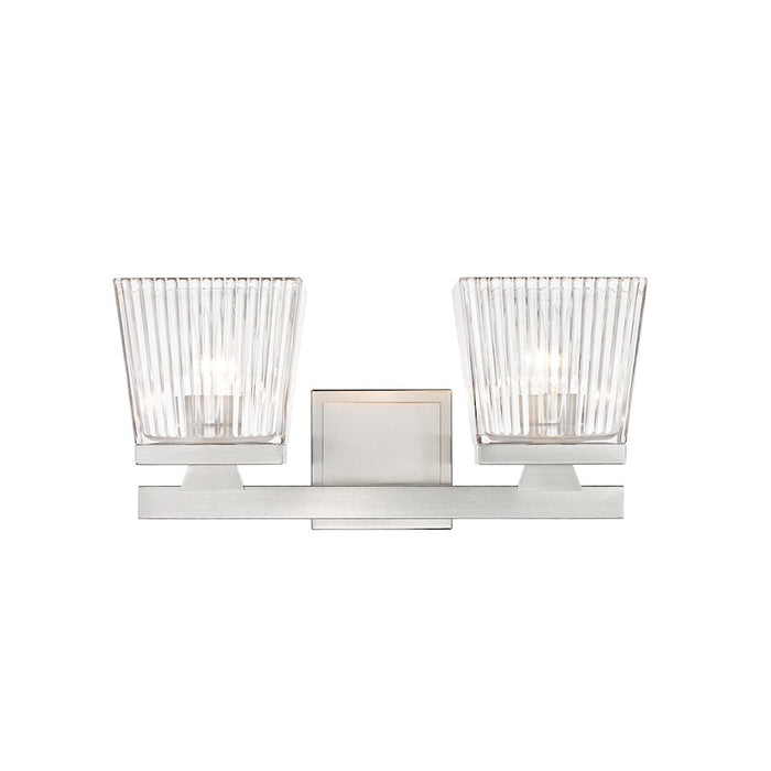 Z-Lite Astor 2 Light Vanity, Brushed Nickel/Clear