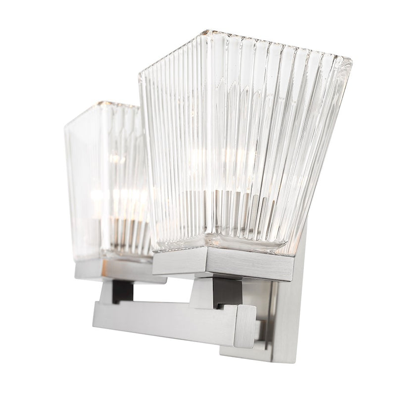 Z-Lite Astor 2 Light Vanity, Brushed Nickel/Clear