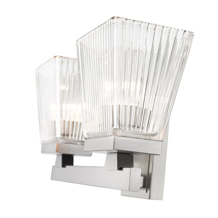 Z-Lite Astor 2 Light Vanity, Brushed Nickel/Clear