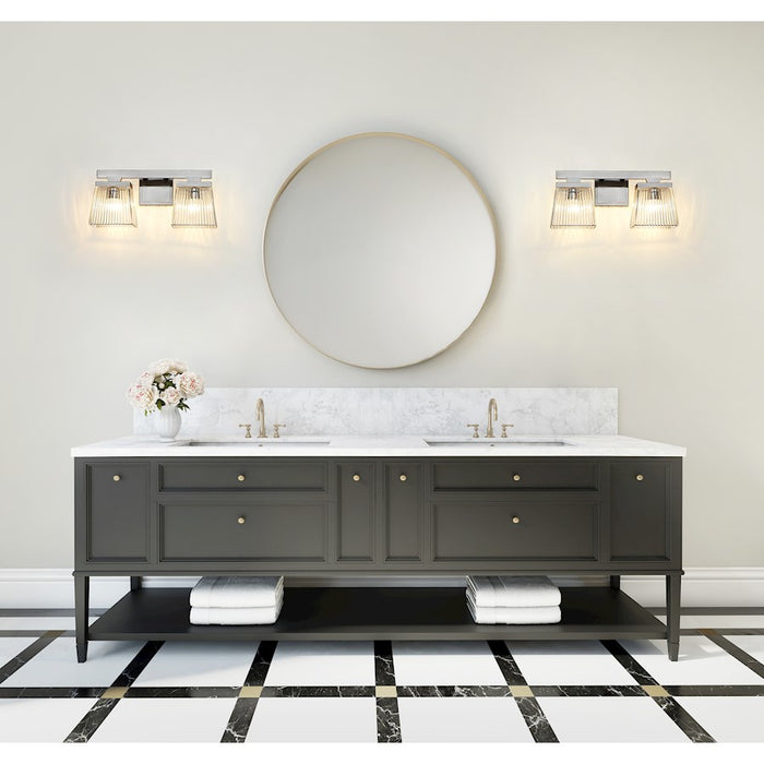 Z-Lite Astor 2 Light Vanity, Brushed Nickel/Clear