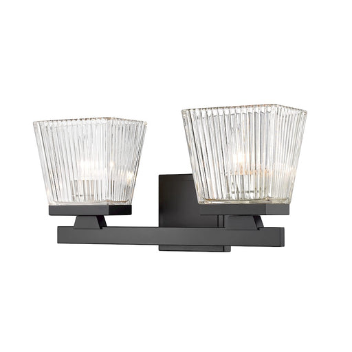 Z-Lite Astor 2 Light Vanity, Matte Black/Clear
