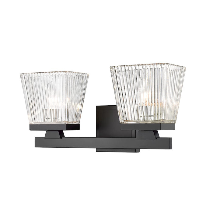 Z-Lite Astor 2 Light Vanity, Matte Black/Clear