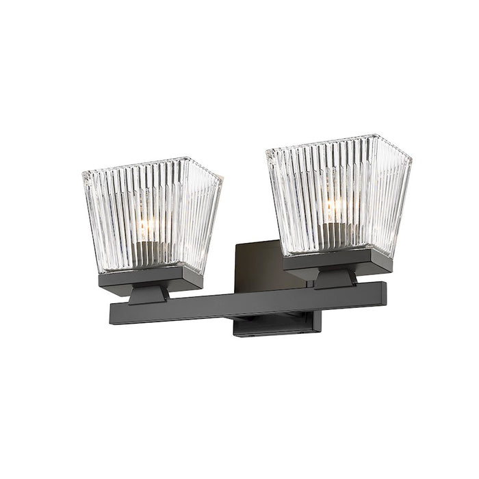 Z-Lite Astor 2 Light Vanity, Matte Black/Clear