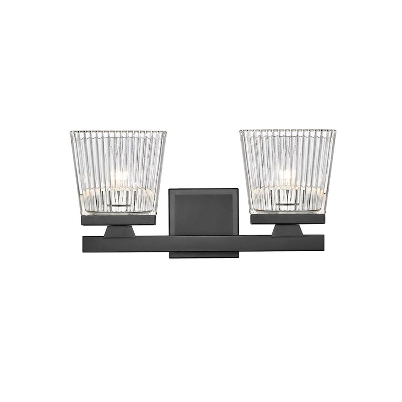 Z-Lite Astor 2 Light Vanity, Matte Black/Clear