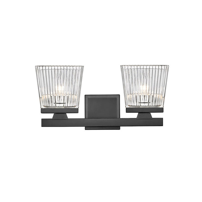 Z-Lite Astor 2 Light Vanity, Matte Black/Clear