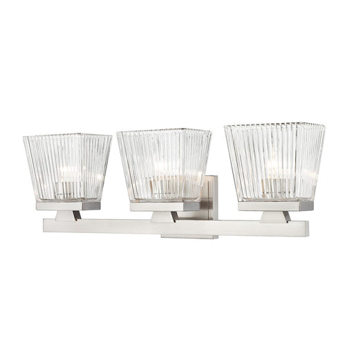 Z-Lite Astor 3 Light Vanity, Brushed Nickel/Clear