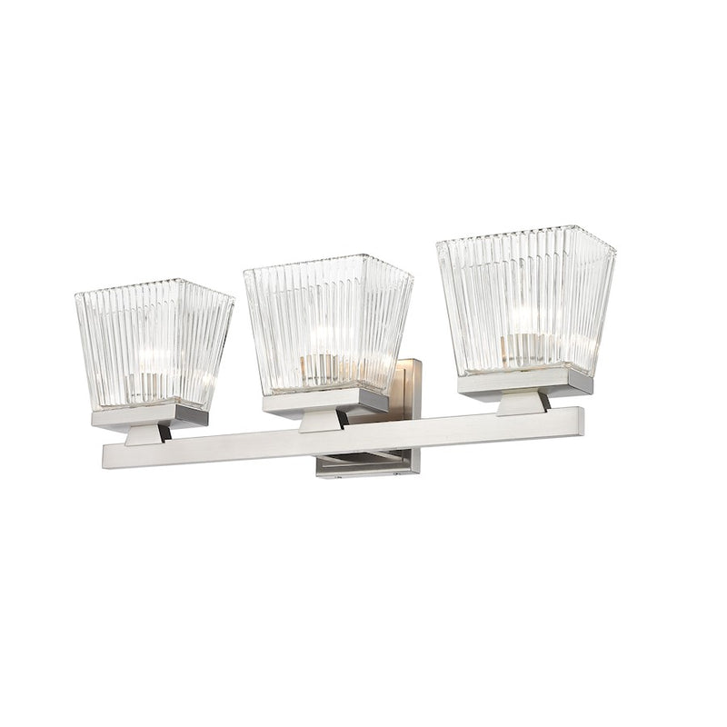 Z-Lite Astor 3 Light Vanity, Brushed Nickel/Clear