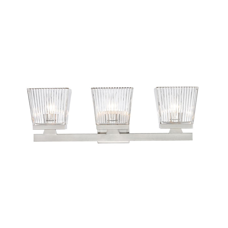 Z-Lite Astor 3 Light Vanity, Brushed Nickel/Clear