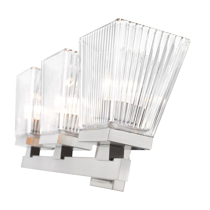 Z-Lite Astor 3 Light Vanity, Brushed Nickel/Clear