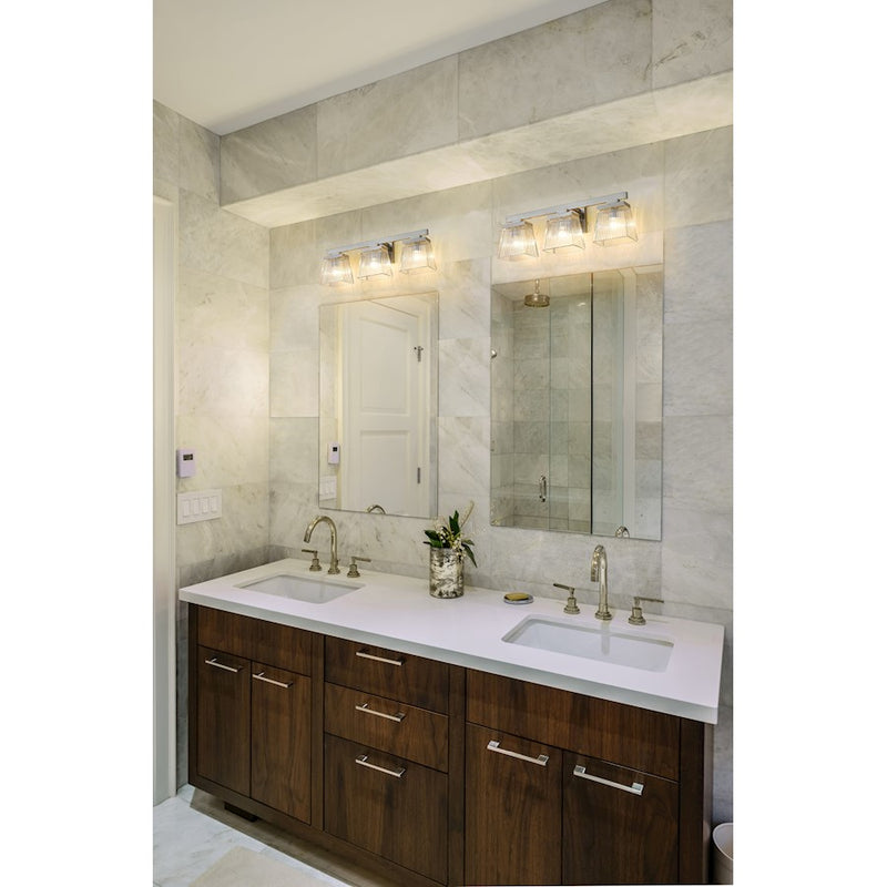 Z-Lite Astor 3 Light Vanity, Brushed Nickel/Clear