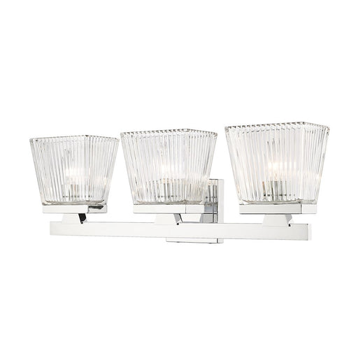 Z-Lite Astor 3 Light Vanity, Chrome/Clear