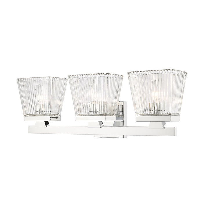 Z-Lite Astor 3 Light Vanity, Chrome/Clear