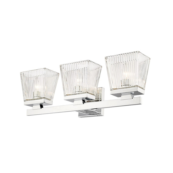 Z-Lite Astor 3 Light Vanity, Chrome/Clear