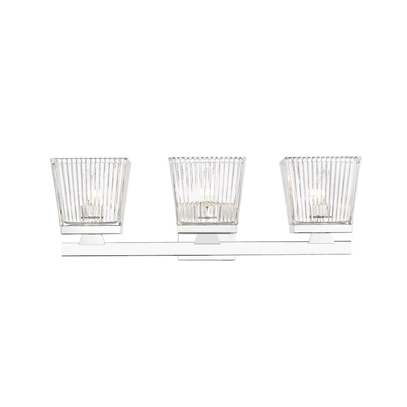 Z-Lite Astor 3 Light Vanity, Chrome/Clear