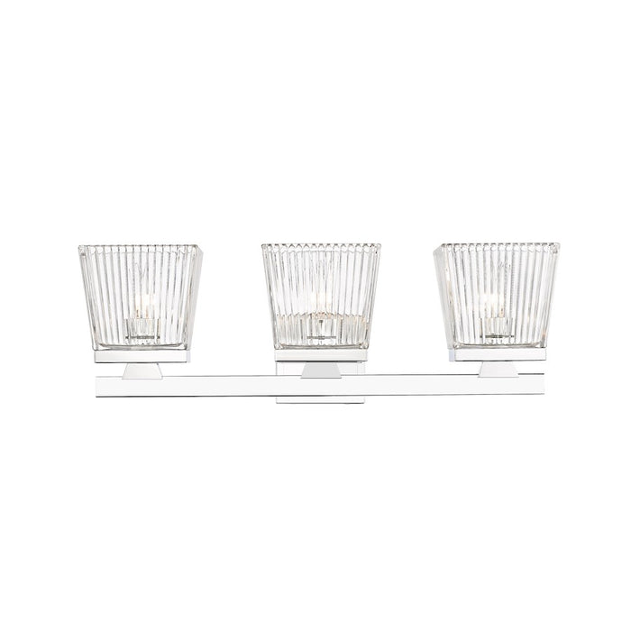 Z-Lite Astor 3 Light Vanity, Chrome/Clear