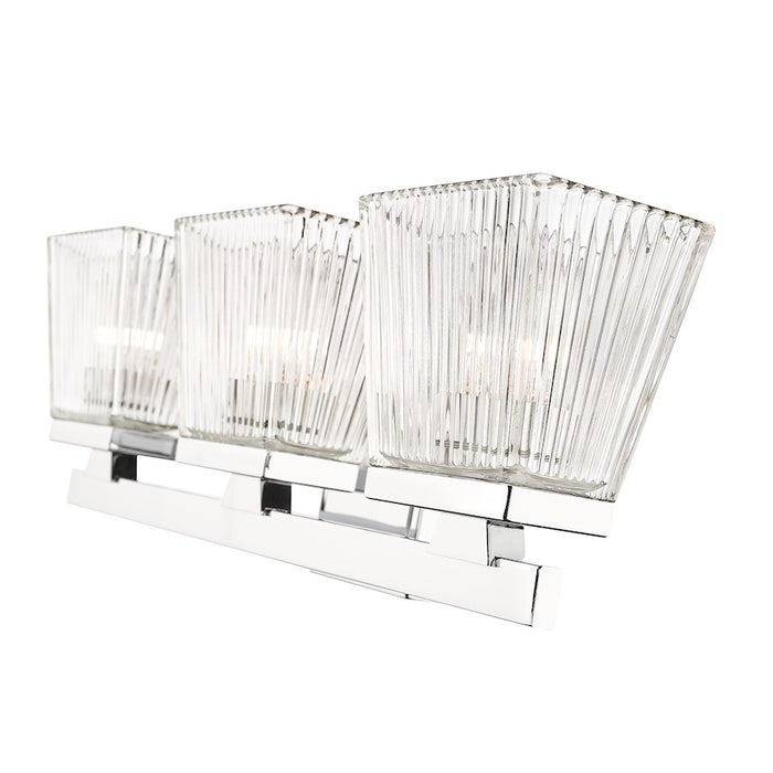 Z-Lite Astor 3 Light Vanity, Chrome/Clear