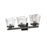 Z-Lite Astor 3 Light Vanity, Matte Black/Clear