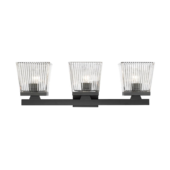Z-Lite Astor 3 Light Vanity, Matte Black/Clear