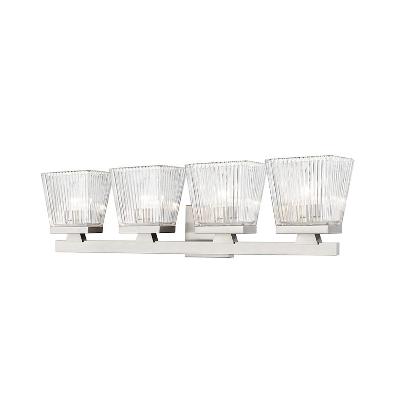 Z-Lite Astor 4 Light Vanity, Brushed Nickel/Clear