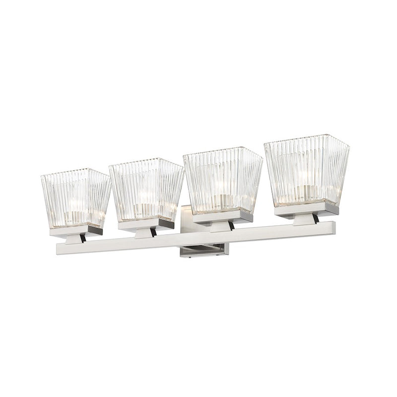 Z-Lite Astor 4 Light Vanity, Brushed Nickel/Clear