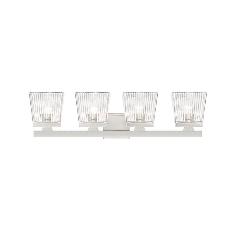 Z-Lite Astor 4 Light Vanity, Brushed Nickel/Clear