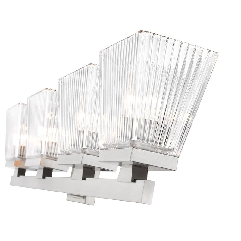 Z-Lite Astor 4 Light Vanity, Brushed Nickel/Clear
