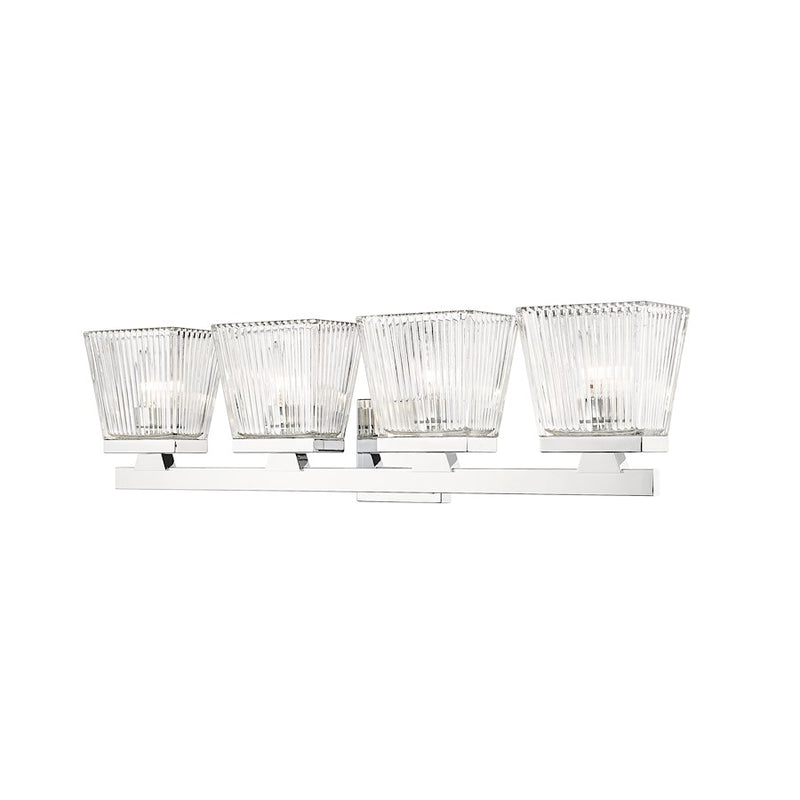 Z-Lite Astor 4 Light Vanity, Chrome/Clear