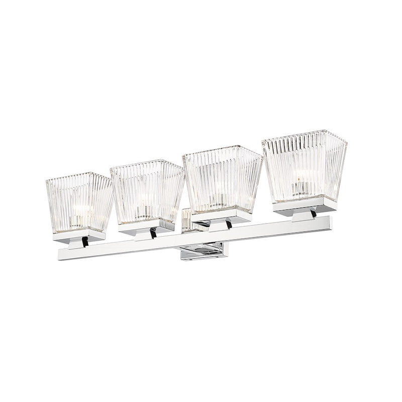 Z-Lite Astor 4 Light Vanity, Chrome/Clear