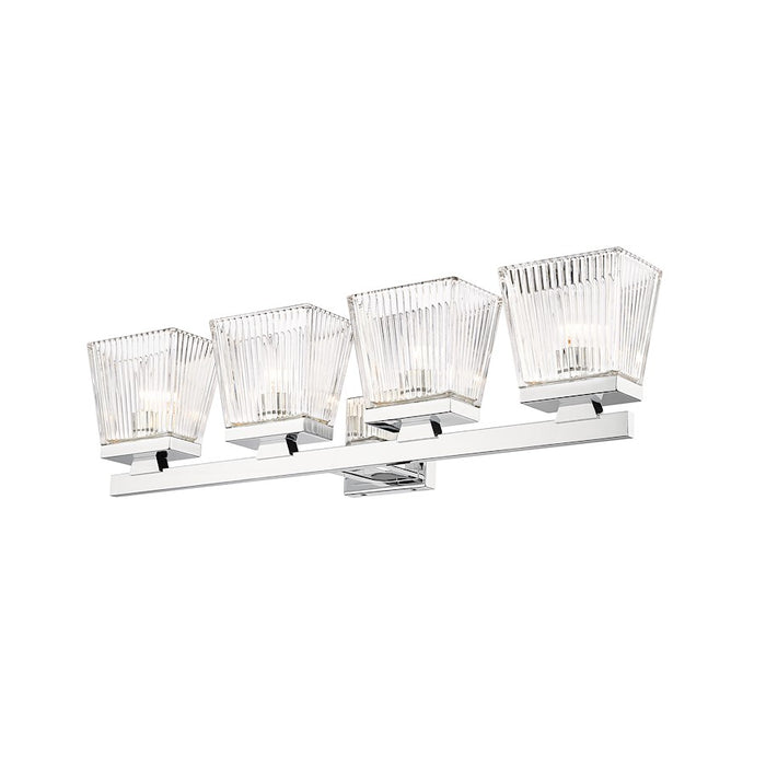 Z-Lite Astor 4 Light Vanity, Chrome/Clear