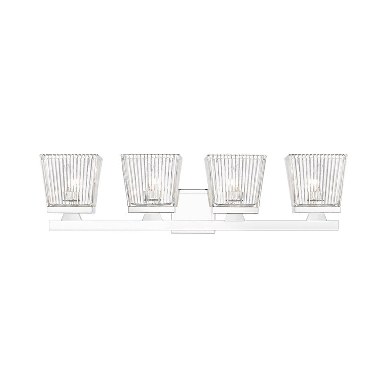 Z-Lite Astor 4 Light Vanity, Chrome/Clear