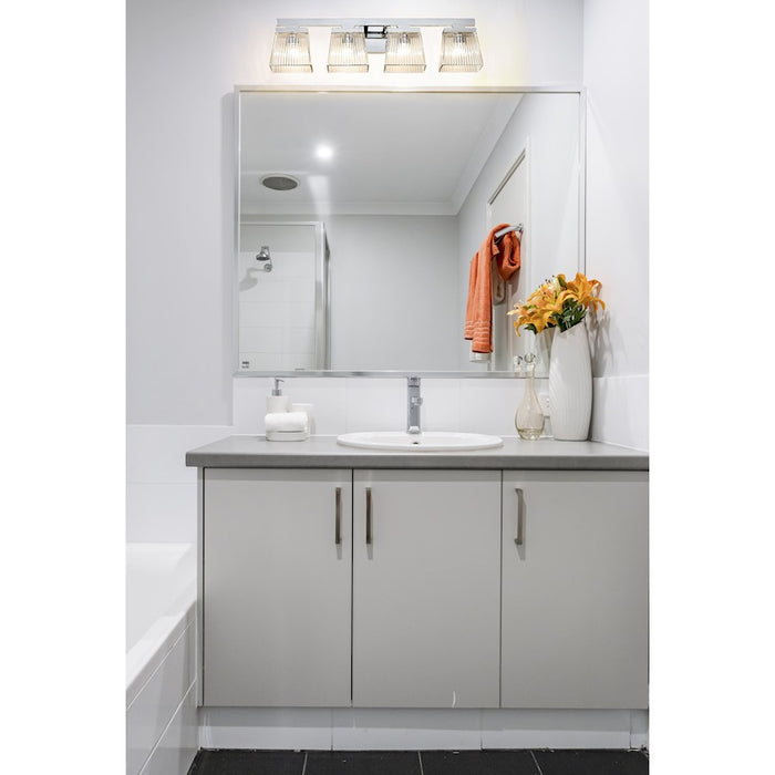 Z-Lite Astor 4 Light Vanity, Chrome/Clear