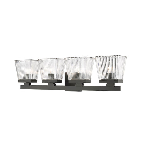 Z-Lite Astor 4 Light Vanity, Matte Black/Clear