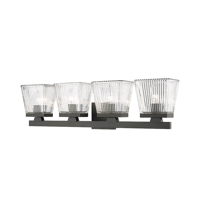 Z-Lite Astor 4 Light Vanity, Matte Black/Clear