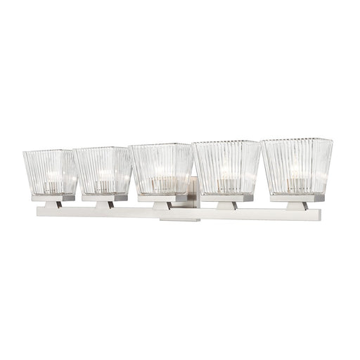 Z-Lite Astor 5 Light Vanity, Brushed Nickel/Clear
