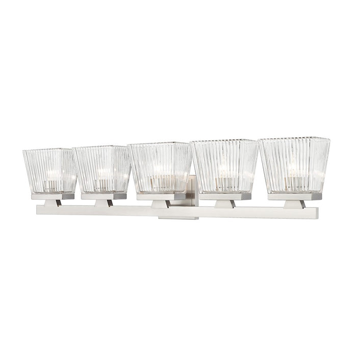 Z-Lite Astor 5 Light Vanity, Brushed Nickel/Clear