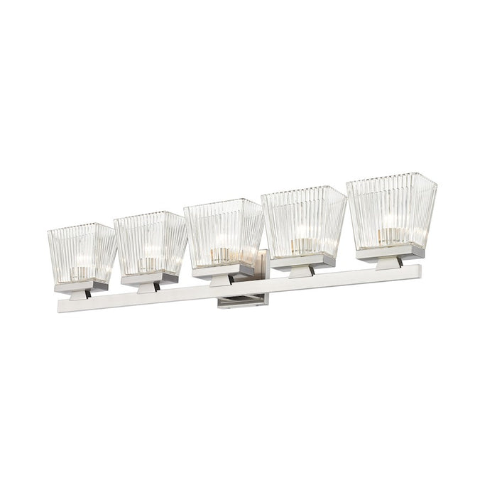 Z-Lite Astor 5 Light Vanity, Brushed Nickel/Clear