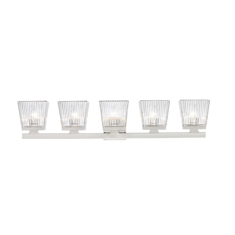 Z-Lite Astor 5 Light Vanity, Brushed Nickel/Clear