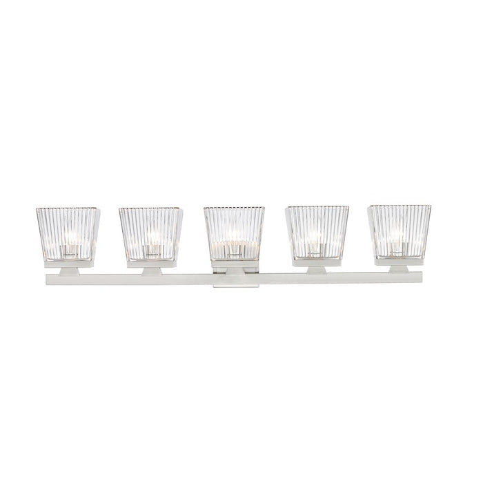 Z-Lite Astor 5 Light Vanity, Brushed Nickel/Clear