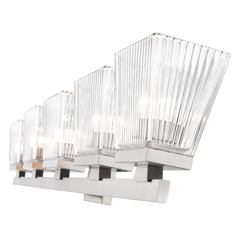 Z-Lite Astor 5 Light Vanity, Brushed Nickel/Clear