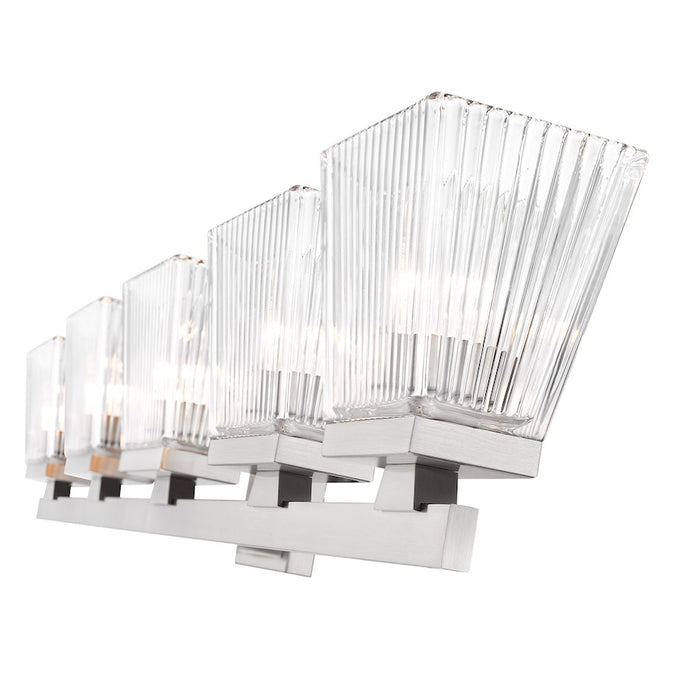 Z-Lite Astor 5 Light Vanity, Brushed Nickel/Clear