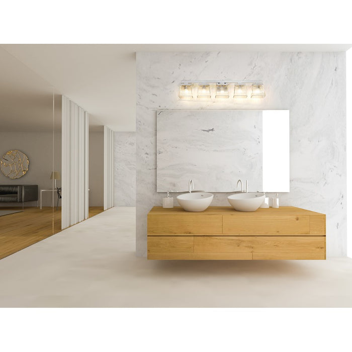 Z-Lite Astor 5 Light Vanity, Brushed Nickel/Clear