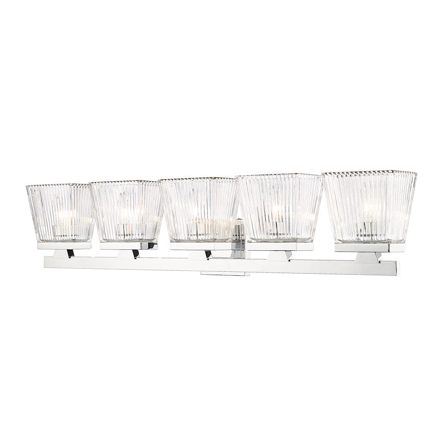 Z-Lite Astor 5 Light Vanity, Chrome/Clear - 1936-5V-CH