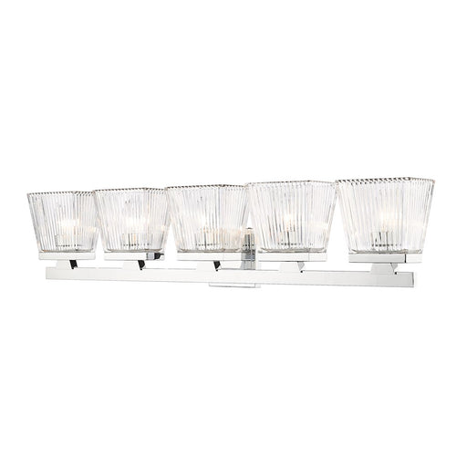 Z-Lite Astor 5 Light Vanity, Chrome/Clear
