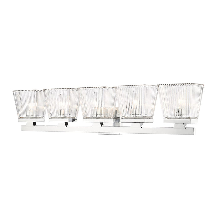Z-Lite Astor 5 Light Vanity, Chrome/Clear