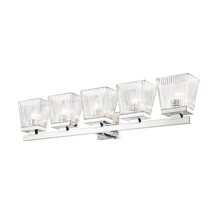 Z-Lite Astor 5 Light Vanity, Chrome/Clear