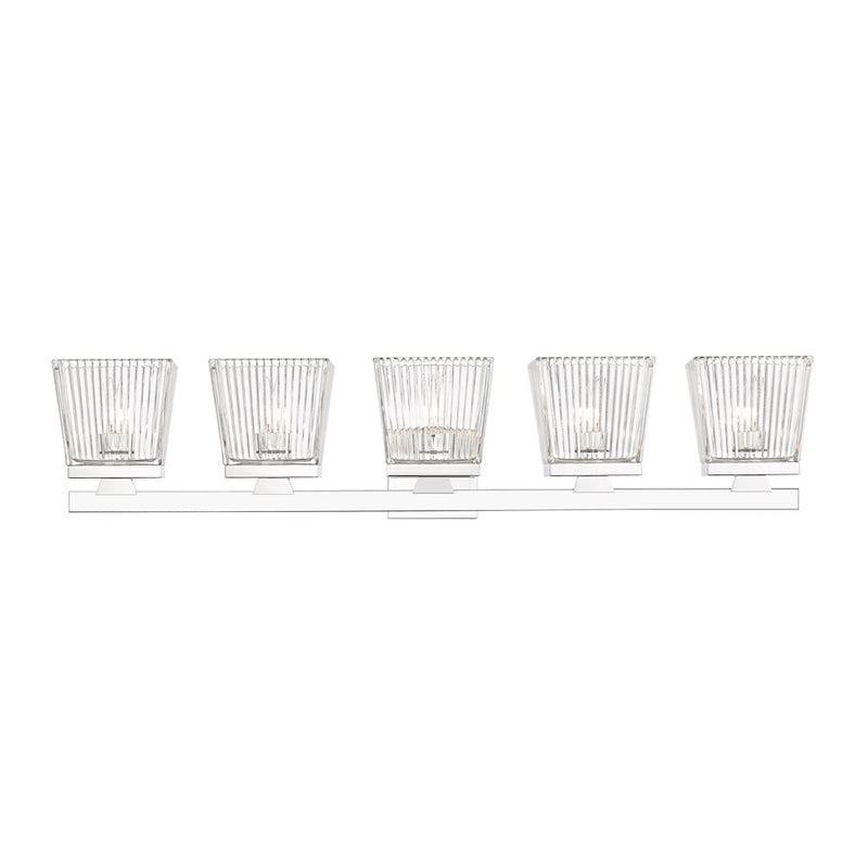 Z-Lite Astor 5 Light Vanity, Chrome/Clear