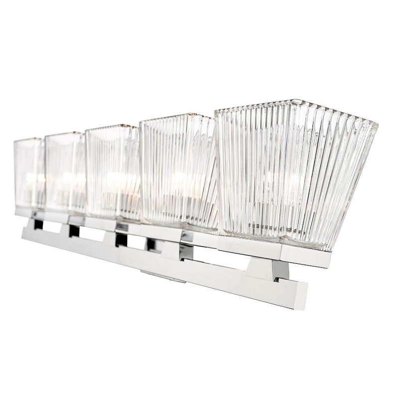 Z-Lite Astor 5 Light Vanity, Chrome/Clear