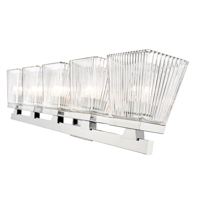 Z-Lite Astor 5 Light Vanity, Chrome/Clear