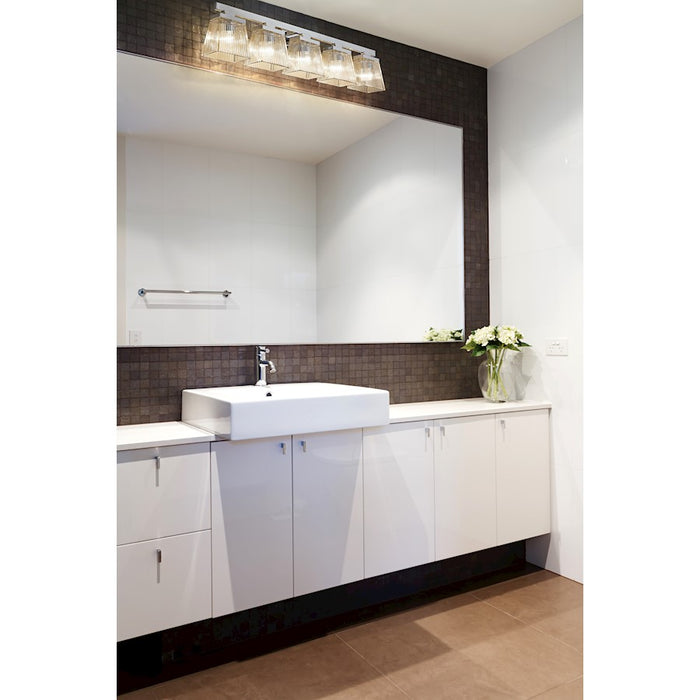 Z-Lite Astor 5 Light Vanity, Chrome/Clear