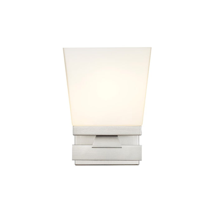 Z-Lite Astor 1 Light Wall Sconce, Brushed Nickel/Etched Opal
